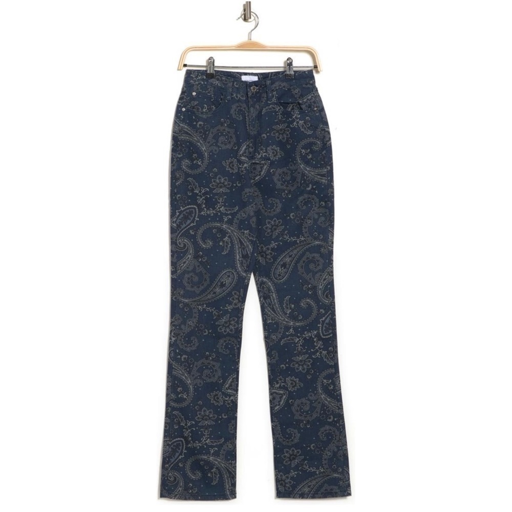 WeWoreWhat Revolve The Icon Jean in Paisley - Night 100% Cotton Sky Sz. 24 - Picture 8 of 14